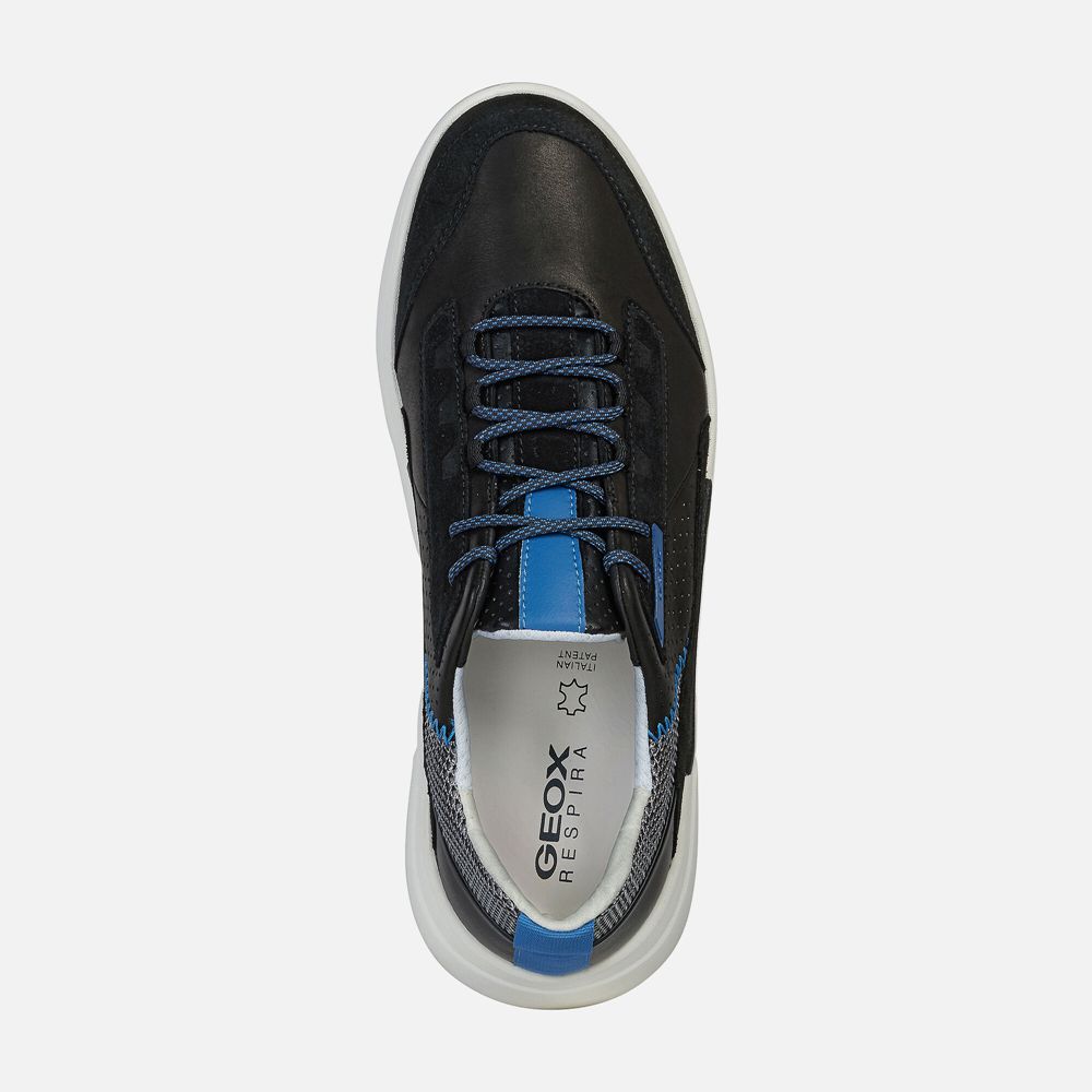 Tenis Geox Homem Pretas/Azuis - Smoother - VTYBL6513